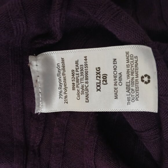 UGC Time & Tru Maroon Long Button down sweater size 20 - Picture 9 of 13